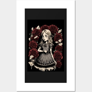 Alice in Wonderland: Dark Gothic Punk E-Girl Style Posters and Art